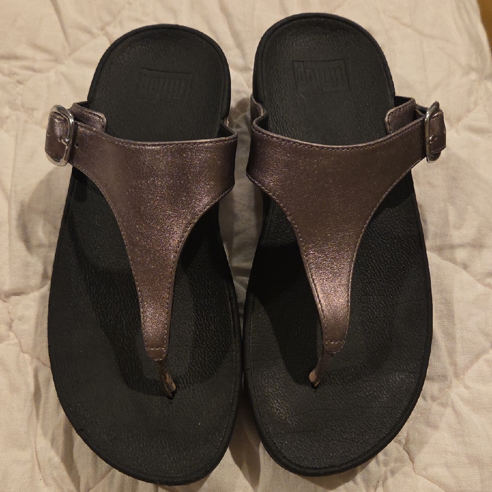 Fitflop Metallic Sandals with Buckle